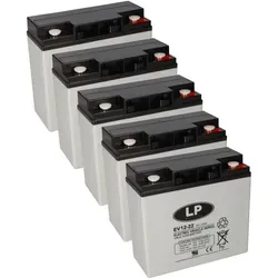 Landport EV12-22 Akkusatz 5x 12V 22Ah - Akkusatz für Tiefzyklus-Anwendungen, wartungsfrei und mit schneller Aufladung für sofortige Einsatzbereitschaft – ideal für medizinische Geräte.