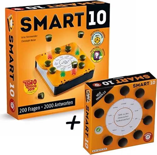 Gomazing Piatnik - Smart 10 Quizspiel mit Zusatzfragen - Innovatives Quizspiel für 2-8 Spieler ab 10 Jahren, bietet spannende Zusatzfragen für noch mehr Spielspaß!