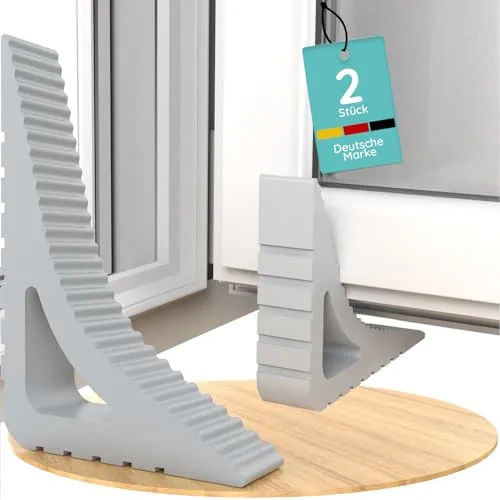 Fensterstopper [2er Set] – Fensterstopper beim Lüften, Fensterkeil & Balkontür Stopper, Fenster Offenhalter & Fensterfeststeller ohne Bohren für Fenster und Türen