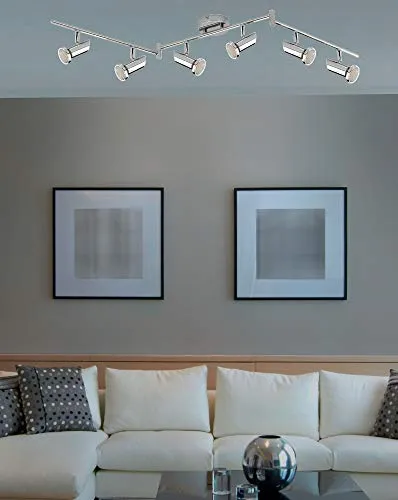 Produktbild Trango 6-flammige LED Deckenlampe *MIA* in Chrom-Optik mit 6x GU10 Leuchtmittel