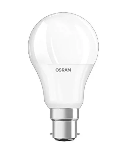 OSRAM LED Lampe mit B22d Sockel, Warmweiss (2700K), klassiche Birnenform, 8.5W, Ersatz für 60W-Glühbirne, matt, LED STAR CLASSIC A, Warmweiß