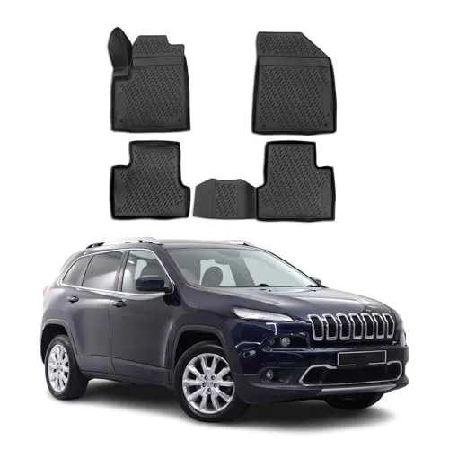 OMAC Auto-Fußmatten für Jeep Cherokee 2014-2024 - Fahrzeugspezifische Allwettermatten, wasserdicht und rutschfest, bieten optimalen Schutz und sind leicht zu reinigen. Ideal für Jeep Cherokee 2014-2024.