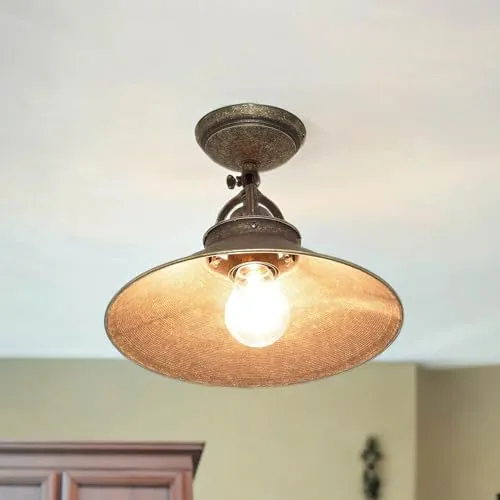 Premium Deckenlampe aus Echt-Messing in Bronze Antik - Lampen: Edle Designerleuchte aus Italien mit schwenkbarem Schirm für zielgerichtetes Licht – ideal für Wohnzimmer, Flur und Esszimmer.