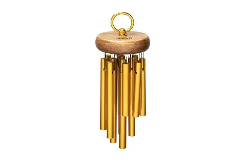 Meinl Percussion Hand Held Chimes - Kleines Musikinstrument mit 12 Klangstäben - Handgespielt - Mit Haltering - Aluminium, Gold (CH-H12)