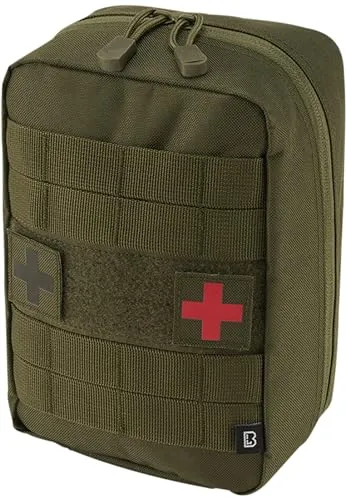 Brandit Molle First Aid Pouch Large olive Gr. OS - Erste Hilfe Pouch für Camping & Reisen, robustes 600DEN Polyester, vielseitig einsetzbar mit MOLLE-System und 6 Innentaschen für optimale Organisation.