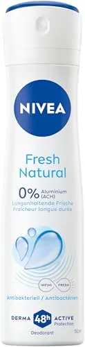 NIVEA Fresh Natural Deospray, Deo ohne Aluminium (ACH) mit sanfter Pflege, antibakterielles Deodorant mit 48h Schutz und einzigartiger INFINIFRESH Formel (150 ml)