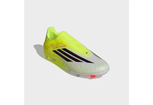 Adidas F50 LEAGUE LL FG/MG - gelb - Schnürlose Fußballschuhe für festen Boden, designed für Geschwindigkeit und Agilität. Das innovative Fiberskin-Obermaterial sorgt für ein angenehmes Tragegefühl und optimalen Halt.