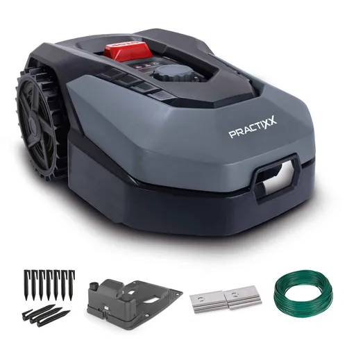 Practixx Mähroboter 600m² Schnittbreite 18cm APP Wifi Regensensor | Kantenmähen