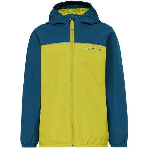 Vaude Kinder Turaco III Jacke (Größe 146, grün) - Robuste, wind- und wasserdichte Regenjacke für Kinder. Ideal für Outdoor-Abenteuer dank Kapuze und elastischen Einfassungen.
