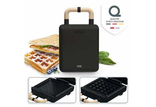 ADE 2-in-1-Kombi-Waffeleisen KG2138 in schwarz von ADE