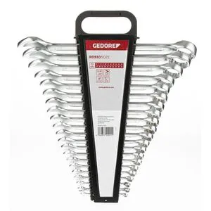 GEDORE-Red Maulschlüssel Set 21-teilig R09105021 - Werkzeug-Sets mit 21 Schlüsselweiten von 6-32mm, aus robustem Chrom-Vanadium-Stahl und praktischem Kunststoffhalter für einfache Aufbewahrung.