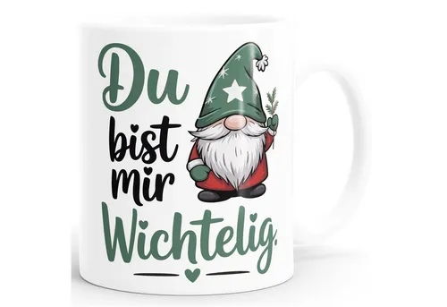 SpecialMe Tasse Tasse Weihnachten Wichtel Zwerg Spruch Botschaft Geschenkidee Freunde, Keramik