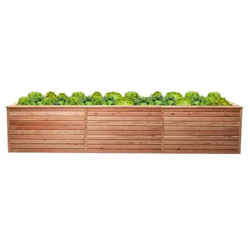 Mega Holz Hochbeet Rhombus XXL aus Lärche - Hochbeete-Kit mit 2,77m² Anbaufläche, ideal für rückenschonendes Gärtnern. Aus 100% europäischer Lärche mit perfekter Eckverbindung und einfacher Montage.