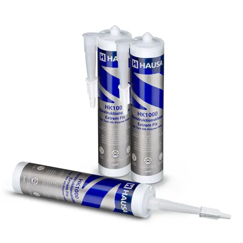 High-Tack Montagekleber 3x 290ml – Extrem starker Hybridkleber für vielseitige Anwendungen - Klebstoffe – Flexibler, frost- und hitzebeständiger Hybridkleber, ideal für verschiedene Materialien wie Holz, Glas und Metall, mit schneller Aushärtung in nur 3 Stunden.