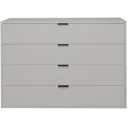 Mäusbacher Kommode Bonnie - Höhenverstellbare Eleganz in grau|weiß - Moderne Kommode mit 4 Schubladen, höhenverstellbar und ideal für jeden Raum. Robustes Design aus Holzwerkstoff, melaminharzbeschichtet und leicht zu montieren.