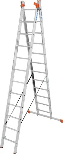 Krause Aluminium-Vielzweckleiter MONTO Tribilo 9,30 m - Leiter für vielseitige Anwendungen, mit einer maximalen Arbeitshöhe von 9,30 m und stabiler Aluminiumkonstruktion für Sicherheit und Langlebigkeit.
