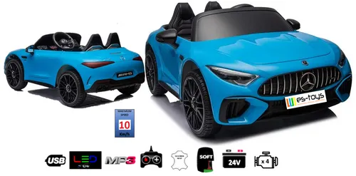 Elektro Auto „Mercedes SL63 AMG“ für Kinder - Batteriebetriebene Fahrzeuge, lizenziertes 24V Elektroauto mit 4 Motoren für ein realistisches Fahrerlebnis, ideal für Kinder von 3-7 Jahren.