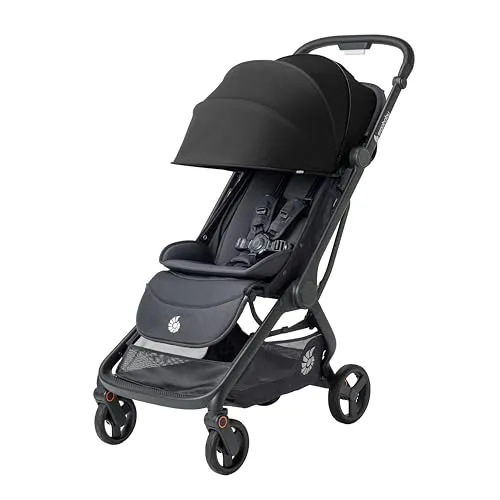 Ergobaby Metro3 Kinderwagen Buggy mit Liegefunktion, Baby-Buggy ab Geburt bis 22kg (0-4 Jahre), Zusammenklappbar und Autositz Kompatibel, höhenverstellbarer Griff, ergonomischer Sitz, Onyx Black