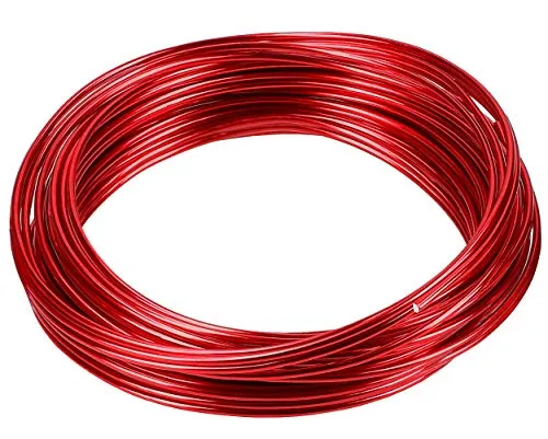 mumbi 10m Basteldraht 2mm, Schmuckdraht Aludraht Dekodraht Aluminiumdraht rostfreier Draht in Rot