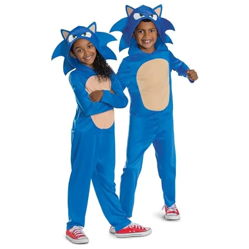 Sonic Movie Sonic Children's Costume, Officially Licensed by Disguise, Comfortable Fit and Detailed Design, S 4 To 6
