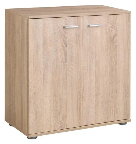 Kommode SOLO, 2 Türen, Eiche Sonoma Dekor, B 71 cm - Türkommode mit 2 Türen und 1 höhenverstellbarem Einlegeboden, ideal für platzsparende Aufbewahrung und stilvolle Einrichtung in jedem Raum.