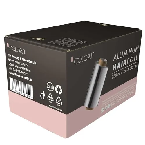 COLOR.IT by BM Strähnchenfolie, Haarfolie Friseur Alufolie 250m x 12cm x 15µm