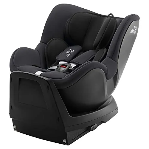 BRITAX RÖMER Reboarder DUALFIX PLUS, Midnight Grey - i-Size Kinderautositz für Kinder von 40-105 cm, mit 360° Drehfunktion für einfaches Einsteigen und ISOFIX-Installation für maximale Sicherheit.