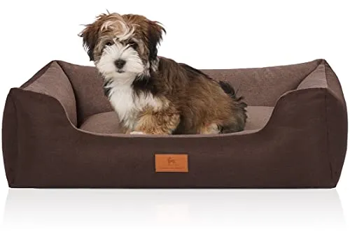 Knuffelwuff Tierbett Hundebett Luke, Schaumstoffflocken - Hochwertiges Tierbett mit 16cm luxuriöser Polsterung, ideal für Schutz und Geborgenheit. Abnehmbarer Bezug waschbar bei 30 Grad, perfekt für lebhafte Hunde.