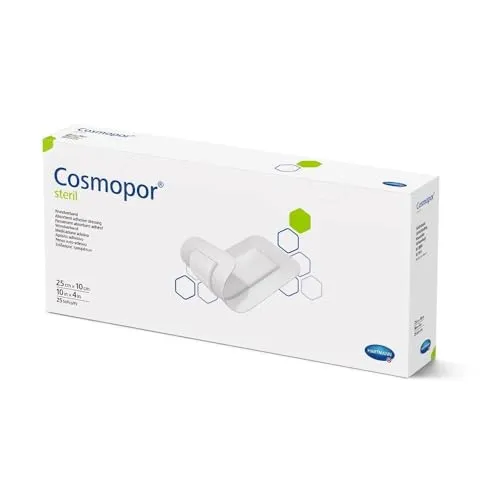 HARTMANN Cosmopor Sterile Wundverband 25cm x 10cm, 25 Stück - Erste-Hilfe-Heftpflaster & Verbandsmaterial, selbstklebend mit hypoallergenem Kleber für optimale Hautverträglichkeit und rasche Wundheilung.