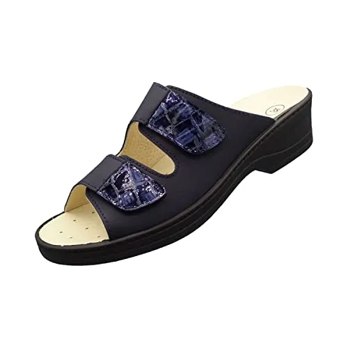Algemare 14712 Damen Pantolette - Größe 37 EU - Clogs für Damen mit hochwertigem Leder, stufenlos verstellbaren Klettverschlüssen und einer bequemen Absatzhöhe von 38 mm für optimalen Tragekomfort.