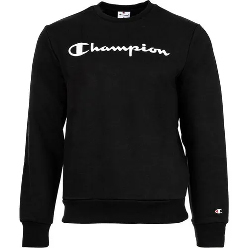 Champion Sweatshirt Schwarz - XXL - Hochwertiges Sweatshirt mit Rundhalsausschnitt und Rippstrickabschlüssen. Ideal für den Alltag und bequem zu tragen. Zeitloses Design mit markantem Label-Print.