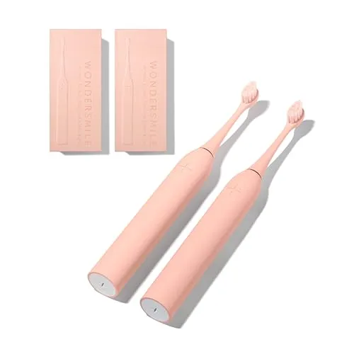Wondersmile Schallzahnbürste Couple Bundles - Testsieger 2023 - Elektrische Zahnbürsten mit 100 Tagen risikofrei testen, 2 Aufsteckbürsten und integriertem Zungenreiniger für gesündere, hellere Zähne.