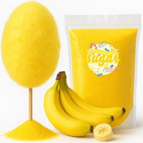 Zuckerwatte Zucker mit Geschmack Banane Gelb farbiger Aromazucker 250g für die Zuckerwattemaschine