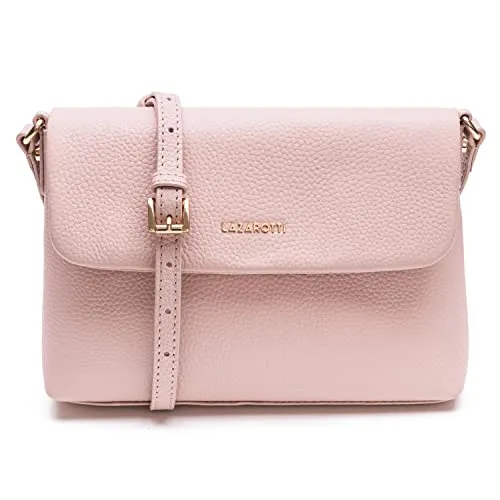 Lazarotti Bologna Leather Umhängetasche – Elegante Leder-Umhängetasche in Rose - Umhängetaschen für Damen, aus hochwertigem Leder, mit einem stilvollen Magnetverschluss und praktischem Hauptfach – ideal für den täglichen Gebrauch.