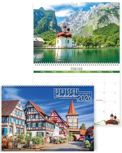 Deutsche Landschaften Kalender 2026, Wunderschöner Kalender 2026 Wandkalender mit atemberaubenden Fotos von Deutschland, von Just Cards