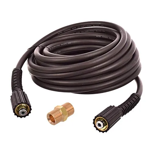 TECHKAR Hochdruckreiniger Schlauchverlängerung Ersatz - Karcher Hochdruckreiniger Teile -200bar kompatibel mit Kärcher mit M22x1.5 Gewinde + Schlauchverbinder & Nippel - 10m Ersatzschlauch