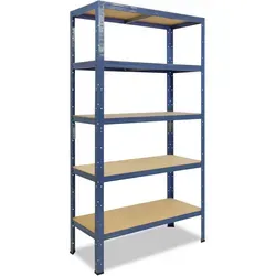 shelfplaza HOME Schwerlastregal 180x90x45 cm - Werkstatteinrichtung: Das stabile Schwerlastregal in blau bietet 175 kg Traglast pro Boden, ideal für Garage und Werkstatt. Einfacher Aufbau ohne Schrauben dank praktischen Stecksystems.