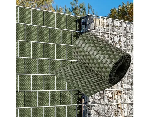 NYVI Sichtschutzstreifen Sichtschutzstreifen Privafence 255x19 cm für Zaun, (1-St), Polyrattan 3D Optik, Wetterfest, Reißfest