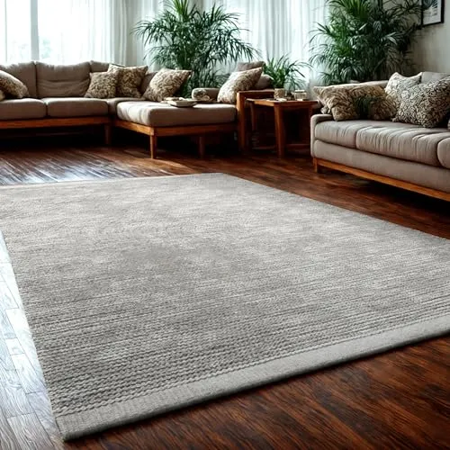 MY-RUG Handgemachter Wollteppich aus gewalkter Schurwolle, weicher Handweb-Teppich, Natur Wohnzimmerteppich, Wendeteppich, robust & pflegeleicht, WoolHeaven, beige Creme, eckig 90 x 60 cm
