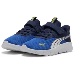 Puma Flexfocus Modern AC+ PS Vivid Blue-Puma White - Fitnessschuhe für Kinder, nachhaltig mit 20% recyceltem Obermaterial, atmungsaktiv und mit elastischen Schnürsenkeln für schnelles An- und Ausziehen.