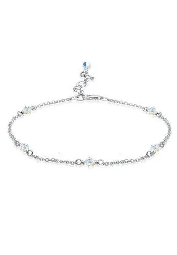 Elli Fußkette Klassiker Kristalle 925 Silber in silber von Elli