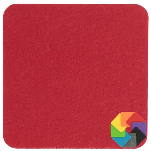 Design Filz Untersetzer eckig in rot von BIASTO