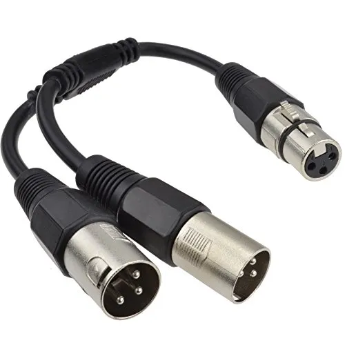 XLR Adapter Buchse Zum 2 x XLR Stecker Splitter/Combiner Kabel Anschlusskabel 25 cm [0,25m]
