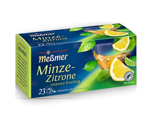 Meßmer Tee, Meßmer Minze Zitrone 23 Teebeutel intensiv fruchtiger Kräutertee 34g