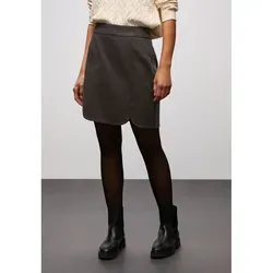 Street One Rock in Woll-Optik Rustic Brown Mel. 42 - Röcke für Damen, knielanger Rock aus Woll-Optik mit dezenten Schlitzen und Zipper hinten für angenehmen Tragekomfort.