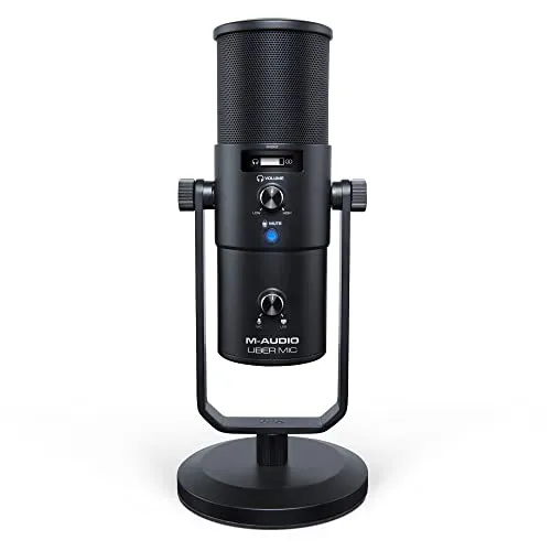 M-Audio Uber Mic - USB Kondensator Mikrofon für Gaming und Streaming - Vielseitiges USB-Mikrofon mit 4 Richtcharakteristiken und Null-Latenz Monitoring, ideal für Podcasting und Studioaufnahmen.