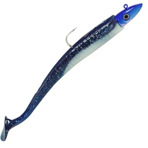Hogy Twitcher + Paddle 20cm Gummifisch blue/black, Gewicht:100g Jigkopf / 130g gesamt