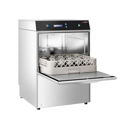 GGM Gastro Doppelwandige Gläserspülmaschine Digital 2,97 kW mit Reinigerpumpe