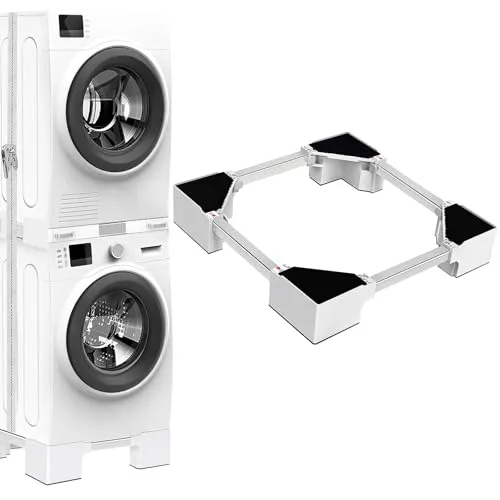 NIUXX Universal Waschmaschinen Untergestell: Sockel für Waschmaschine Kühlschrank, Tragkraft Max 400kg, Verstellbare Breite 46-69 cm Waschmaschinensockel, 8.2 cm Hoher Möbelsockel für Bad/Waschküche