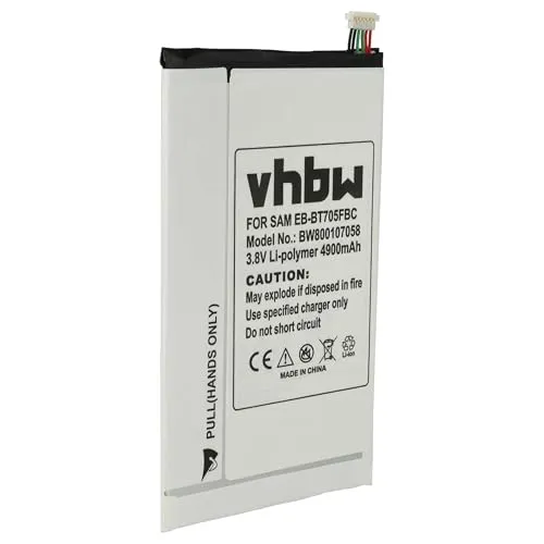 vhbw 1x Akku kompatibel mit Samsung Galaxy Tab SM-T705, Klimt, S 8.4, S 8.4 WiFi, SC-03G, SM-T700 Tablet Pad (4900 mAh, 3,8 V, Li-Polymer)